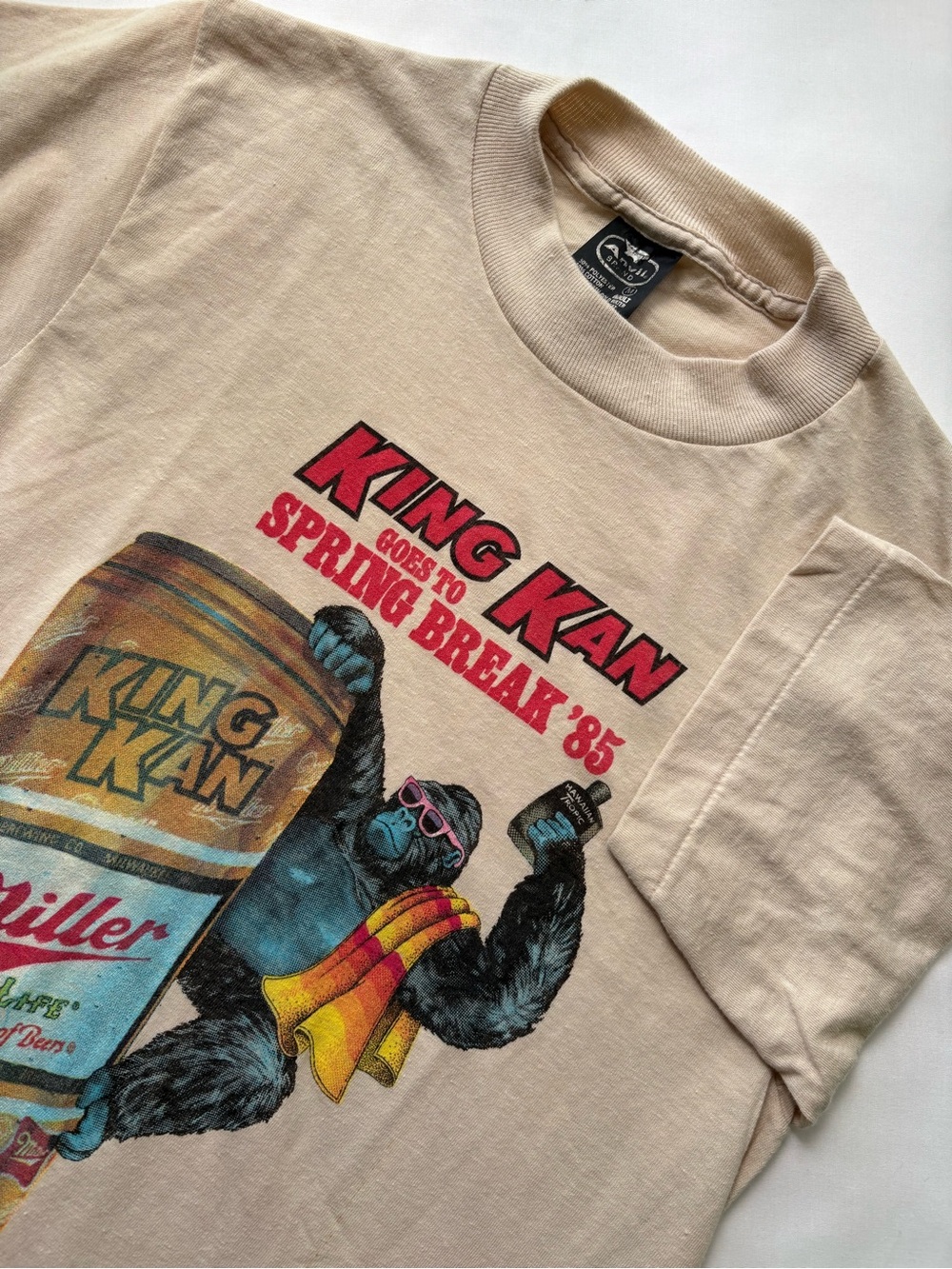 Vintage 80s King Kan Miller Beer Spring Break ’85 Graphic T Shirt M USA